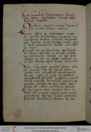 Arnoldus de Villa Nova, De vinis (Auszüge: Vinum de rore marino)