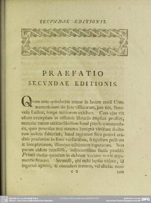 Praefatio Secundae Editionis