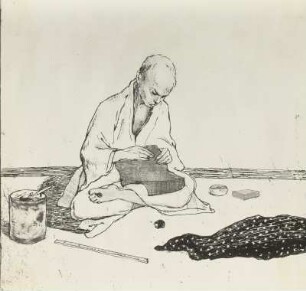 Sitzender Japaner : Sitzender Japaner. Radierung; 20 x 19,5 cm (1901; E. Orlik). Dresden: Kupferstich-Kabinett 1905-36, K. II 211, NJA 54/7549
