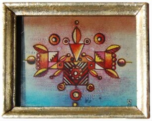 Werner Rohde, Ornament auf rötlich/bläulich
