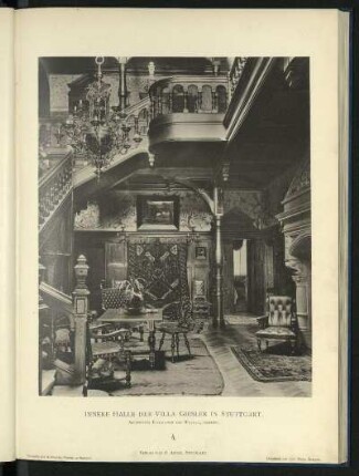 Innere Halle der Villa Giesler in Stuttgart. Architekten Eisenlohr und Weigle, daselbst