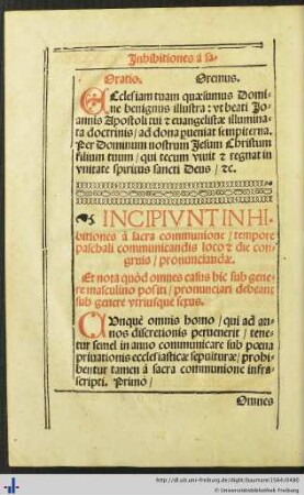 Inhibitiones a sacra communione
