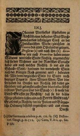 Herrn M. Joh. Mathesii Pfarrers im Joachimsthal ... Lebensbeschreibung