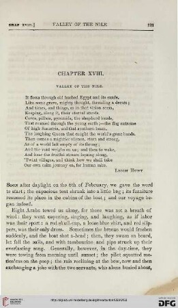 Chapter XVIII: Valley of the Nile