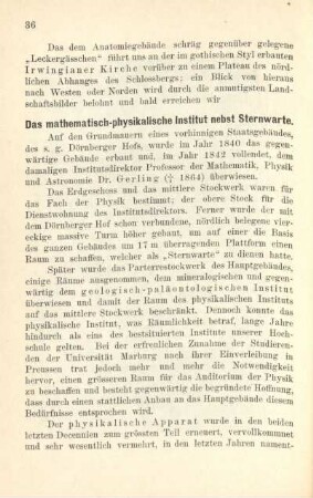 Das mathematisch-physikalische Institut nebst Sternwarte.
