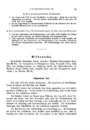 Der erdkundliche Unterricht : [Mitbericht]