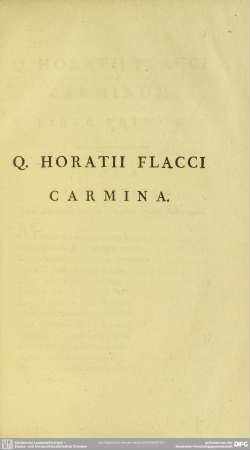 Q. Horatii Flacci Carmina