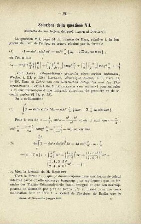 Soluzione della questione VII.