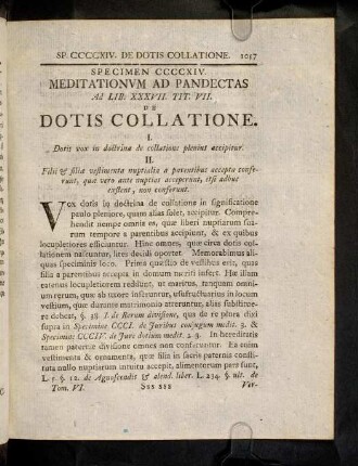 1057-1060, Ad Lib. XXXVII. Tit. VII. De Dotis Collatione
