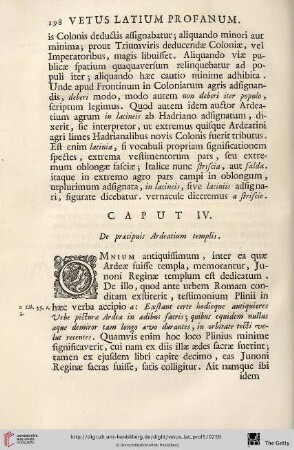 Caput IV: De praecipuis Ardeatium templis