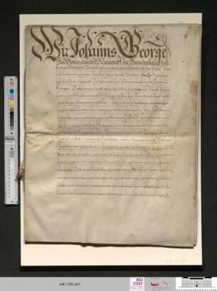 Kurfürst Johann Georg bestätigt das transsumierte Privileg von Kurfürst Joachim II. vom 22.06.1565 für die Gewandschneider