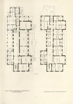 Villa Franz Wertheim, Grunewald, Jagowstrasse. Grundrisse des Erd- und Obergeschosses