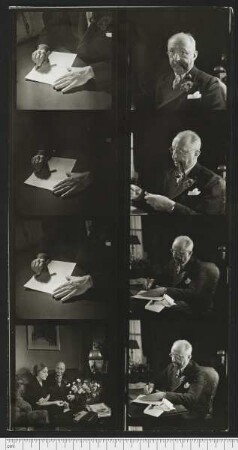 Kontaktabzüge von Porträtaufnahmen Jerome Kern