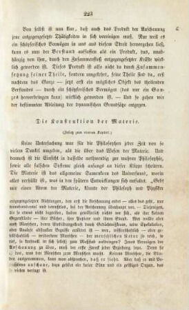 Die Konstruktion der Materie. (Zusatz zum vierten Kapitel.)