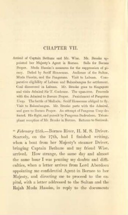 Chapter VII. Arrival of Captain Bethune and Mr. Wise. ...