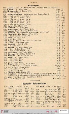 Papiergeld (Nr. 3737 - 3779)