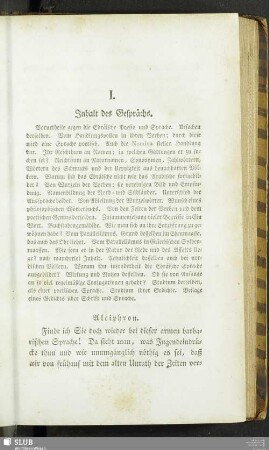 I. Inhalt des Gesprächs