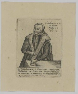 Bildnis des Christophorus Cornerus