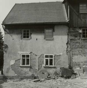 Werda. Jahnsmühle (Ersterwähnung 1224, bezeichnet 1802). Wohnhaus. Hofansicht