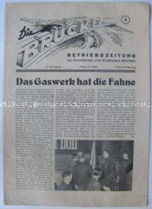Betriebszeitung des Kraftwerkes Böhlen u.a. zum innerbetrieblichen Wettbewerb