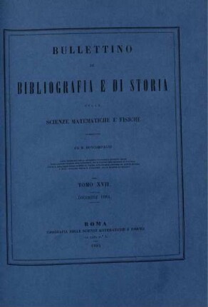 Tomo XVII. Dicembre 1884.
