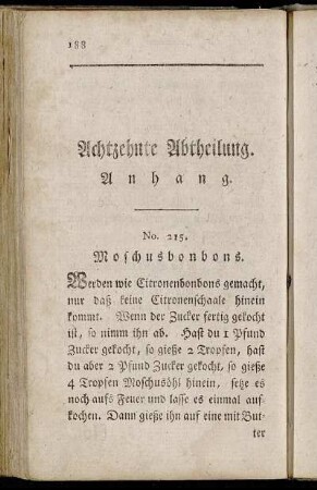 Achtzehnte Abtheilung. Anhang.