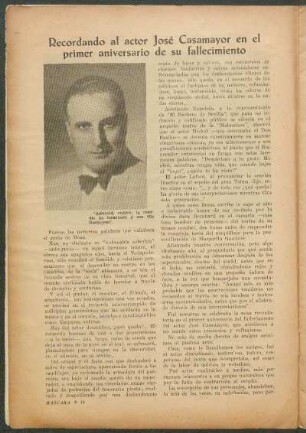 Recordando al actor José Casamayor en el primer aniversario de su fallecimiento