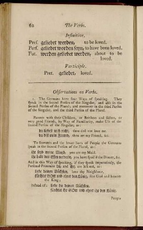 Observation on Verbs. - Particular Use of some Verbs.