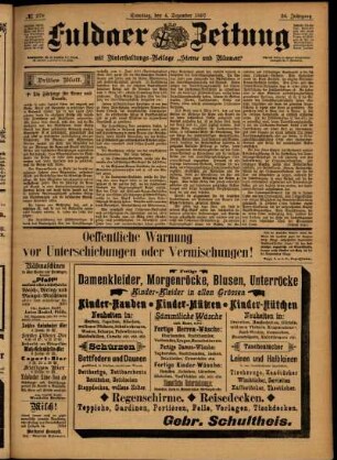 Dritte Ausgabe vom Samstag, den 04. Dezember 1897.