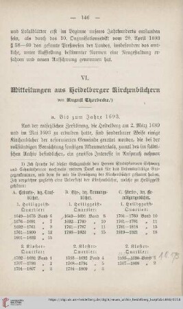 Mitteilungen aus Heidelberger Kirchenbüchern