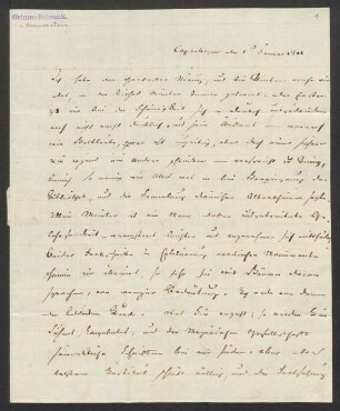 Brief an Wilhelm Grimm : 01.01.1811-09.06.1830