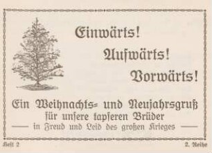 Reihe 2, Heft 2: Einwärts! Aufwärts! Vorwärts!