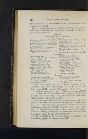 List of Council, &c.