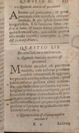 Qvaestio LIX. De mutilatione membrorum.