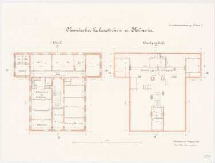Universität Münster Chemisches Labor: Grundriss 1. Obergeschoss, Dachgeschoss 1:100