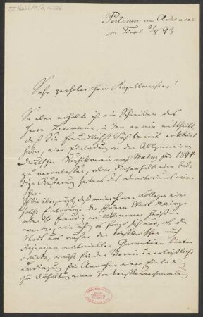Brief an Fritz Volbach : 31.08.1893