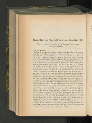 Aanteekeningen betreffende de begrooting van Nederlandsch-Indië voor het dienstjaar 1914.