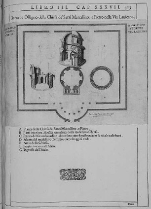 Seite 323 mit Ichnocraphia et ortographia ecclesiæ SS. Marcellini et Petri Via Labicana