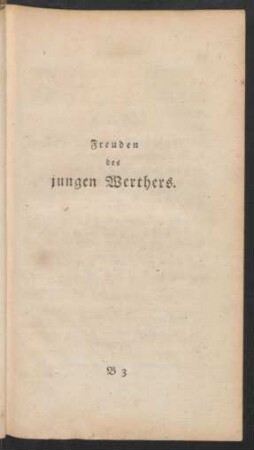 Freuden des jungen Werthers