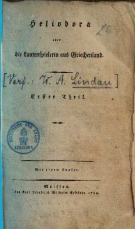 Heliodora oder die Lautenspielerin aus Griechenland, 1