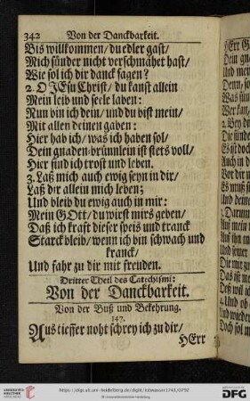 Dritter Theil des Catechismi: Von der Danckbarkeit