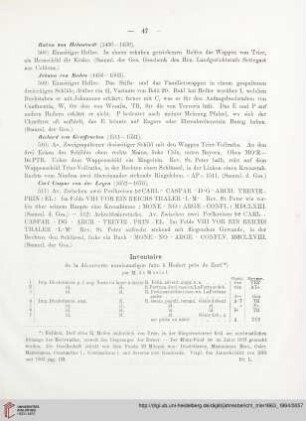 Inventaire de la découverte numismatique faite à Hedert près de Zerf