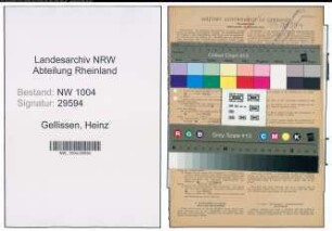 Entnazifizierung Heinz Gellissen , geb. 06.06.1922 (Schlosser)