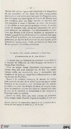 A propos d'un dessin attribué a Prud'hon