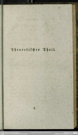 Theoretischer Theil