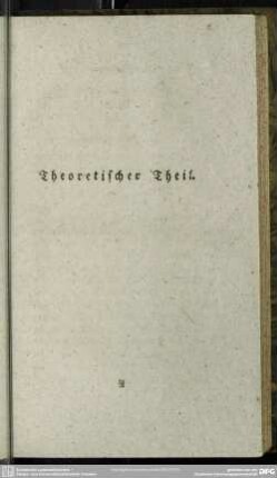 Theoretischer Theil