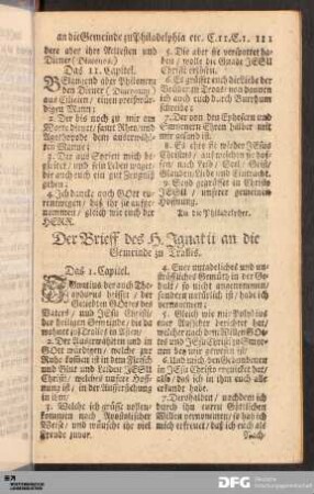 Der Brieff des H. Ignatii an die Gemeinde zu Trallis.