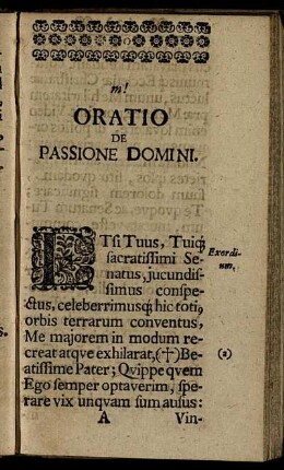 Oratio De Passione Domini.