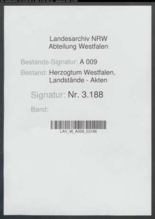 Schreiben des Kurfürsten Maximilian Henrich betr. den Prozeß von Weichs zu Endenich ./. Landstände des Herzogtums Westfalen wegen Schuldforderungen (vgl. Reichskammergericht W Nr. 410)