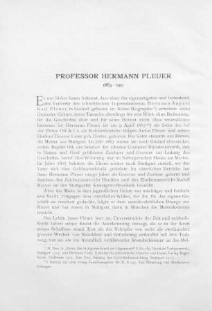 Professor Hermann Pleuer (1863-1911)